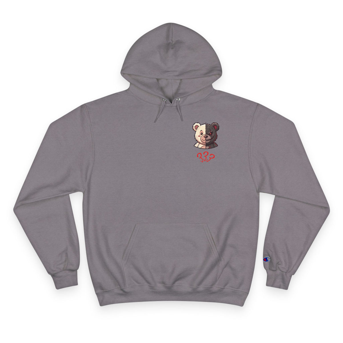 Two-Tone Bear and Om Unisex Graphic Hoodie