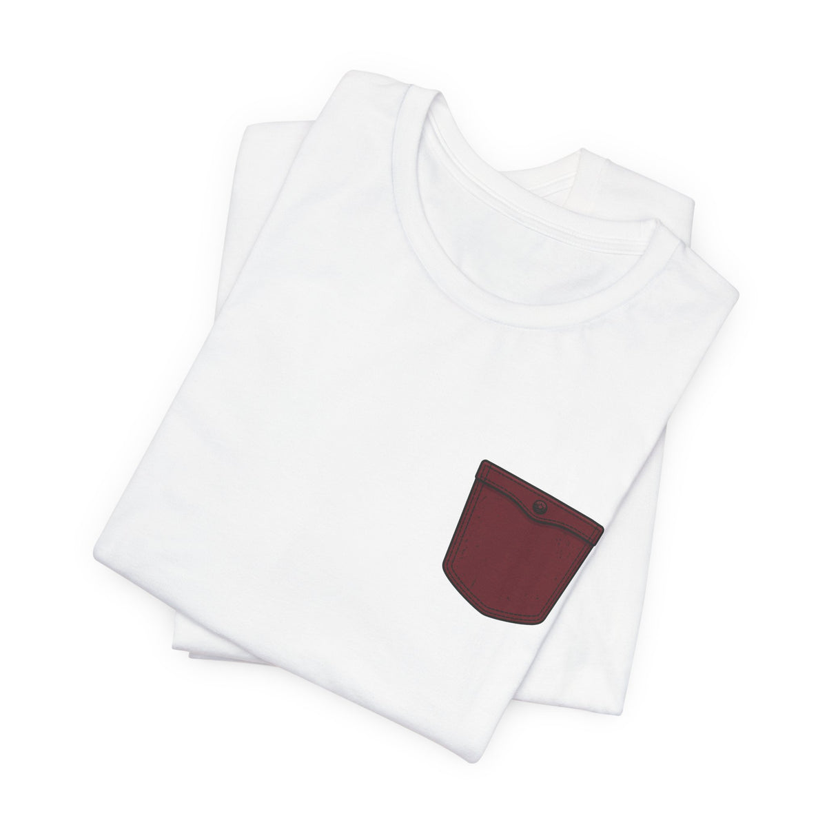 Burgundy Pocket Print Unisex Graphic T-Shirt