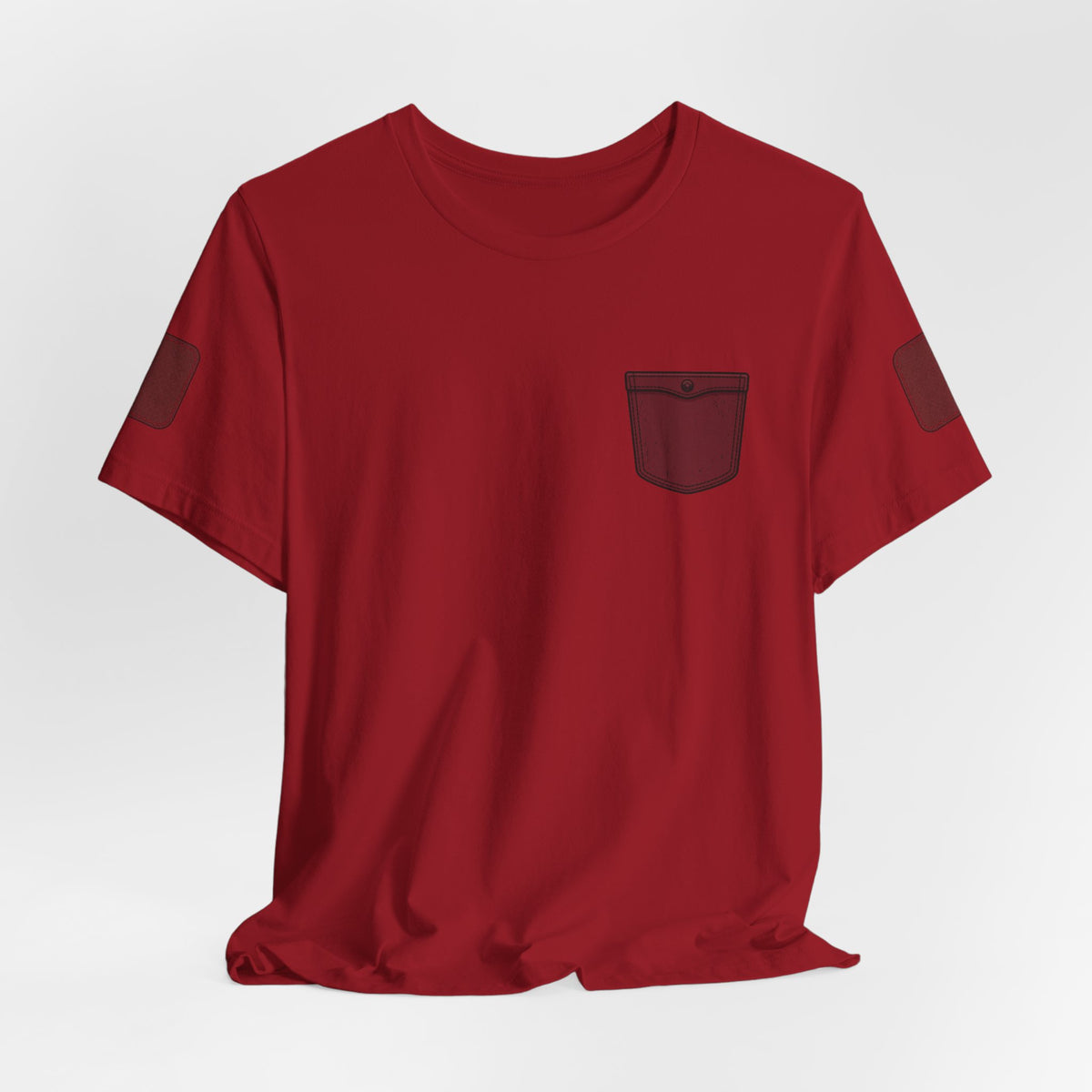 Burgundy Pocket Print Unisex Graphic T-Shirt